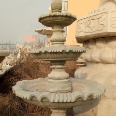 青石噴水盆，公園噴水盆石雕