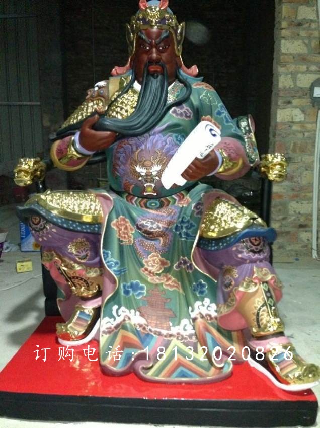玻璃鋼關(guān)公春秋雕塑,彩繪玻璃鋼雕塑 (1)