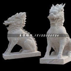 大理石麒麟雕塑，古代神獸石雕