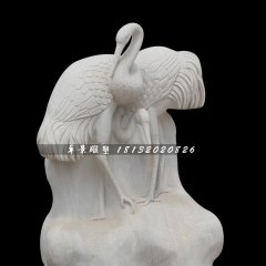 丹頂鶴石雕，公園漢白玉丹頂鶴雕塑