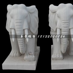 大象石雕，漢白玉大象，動物石雕