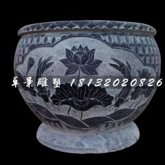 青石花盆，仿古石水盆