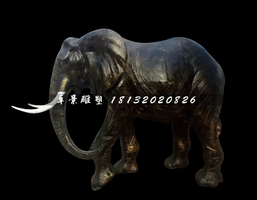 玻璃鋼大象雕塑，仿真動物雕塑