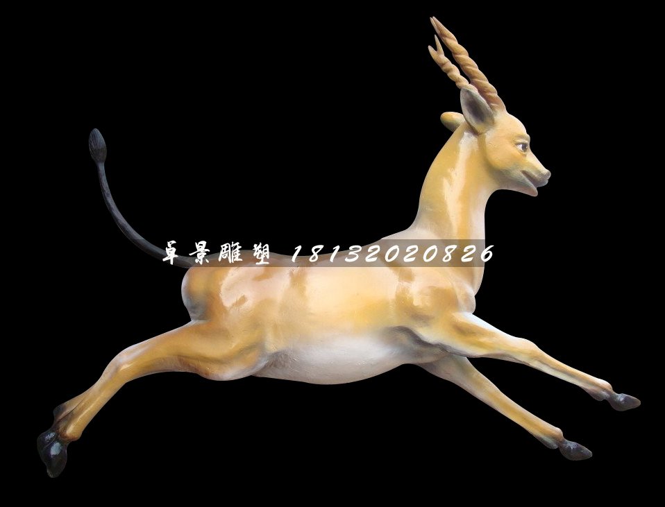 奔跑的小鹿雕塑,玻璃鋼動物雕塑