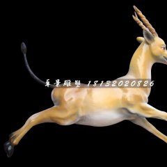 奔跑的小鹿雕塑，玻璃鋼動物雕塑