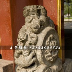 抱鼓石雕塑，仿古石門墩雕塑