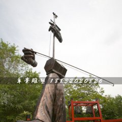 拉二胡銅雕，公園景觀銅雕