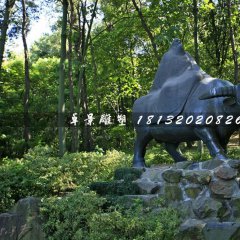 老子騎牛西行銅雕，公園景觀銅雕