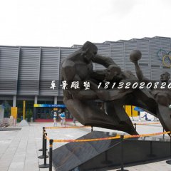 打籃球銅雕，廣場(chǎng)運(yùn)動(dòng)雕塑