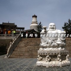 大肚彌勒佛石雕，大理石佛像雕塑
