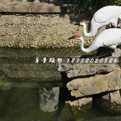 丹頂鶴石雕，公園動(dòng)物石雕
