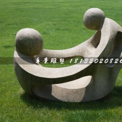母子情深石雕，公園抽象人物石雕