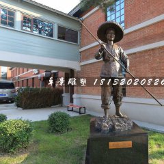 劉三姐唱歌銅雕，廣場人物銅雕