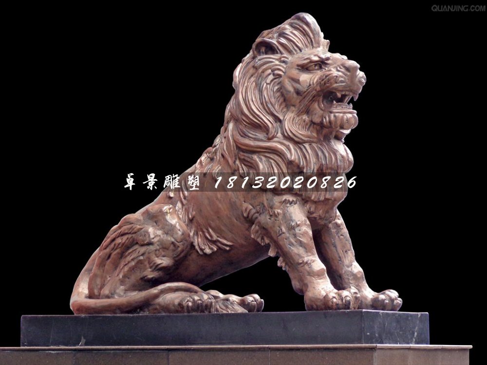 銅獅子雕塑，廣場西洋獅銅雕