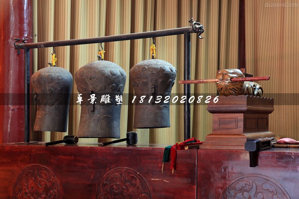 編鐘銅雕，古代樂器銅雕 (2)