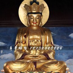 玻璃鋼地藏菩薩雕塑，貼金佛像雕塑