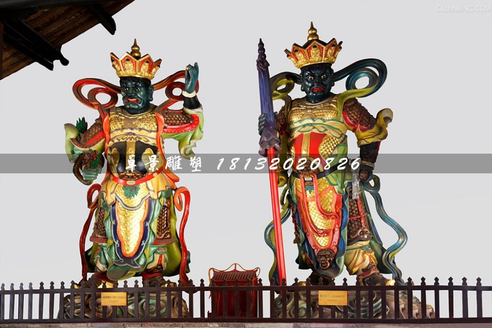 四大天王雕塑，玻璃鋼彩繪神仙 (1)