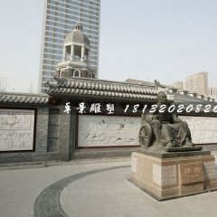 孫臏銅雕，廣場古代名人銅雕