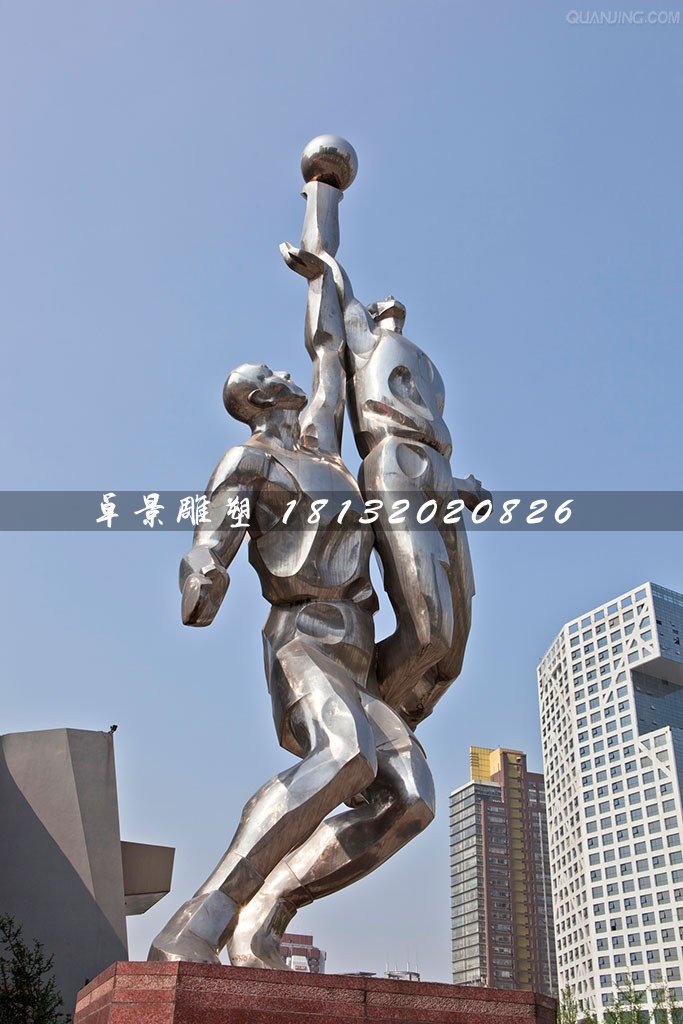 打籃球雕塑，不銹鋼運(yùn)動雕塑 (1)