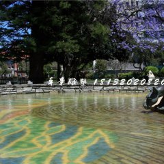 袋鼠飲水銅雕，公園動物銅雕