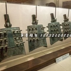 編鐘銅雕，古代樂器銅雕