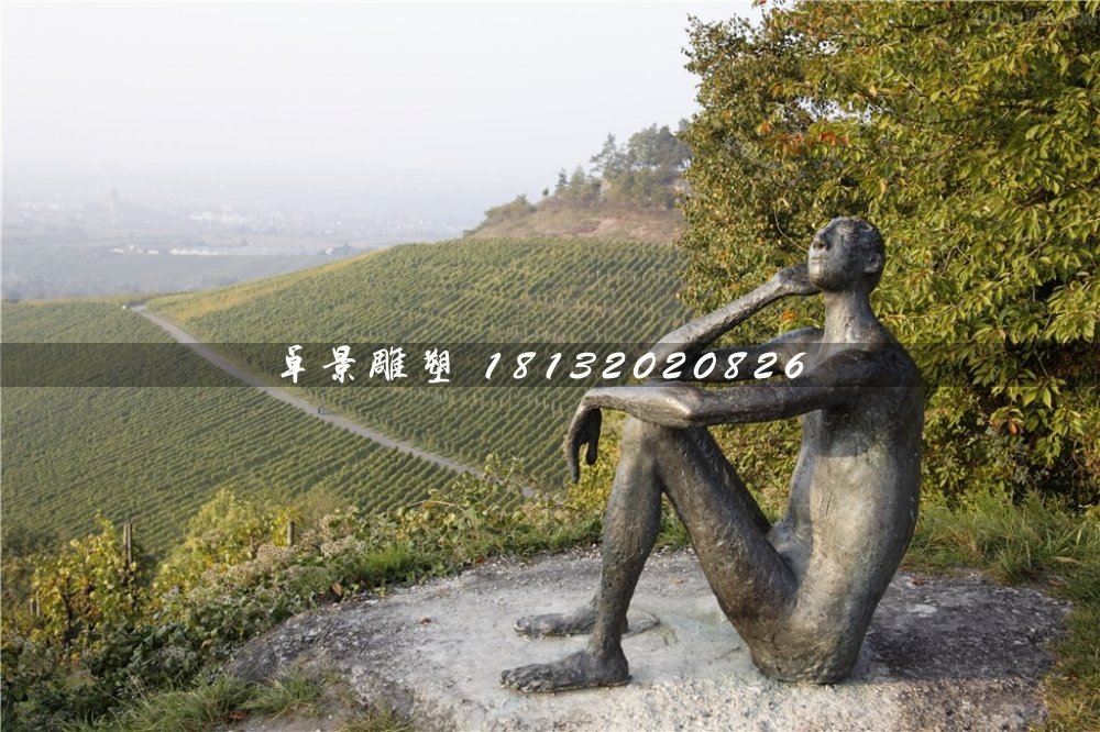 思考銅雕,抽象人物銅雕 (1)