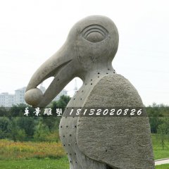 烏鴉石雕，公園動(dòng)物石雕