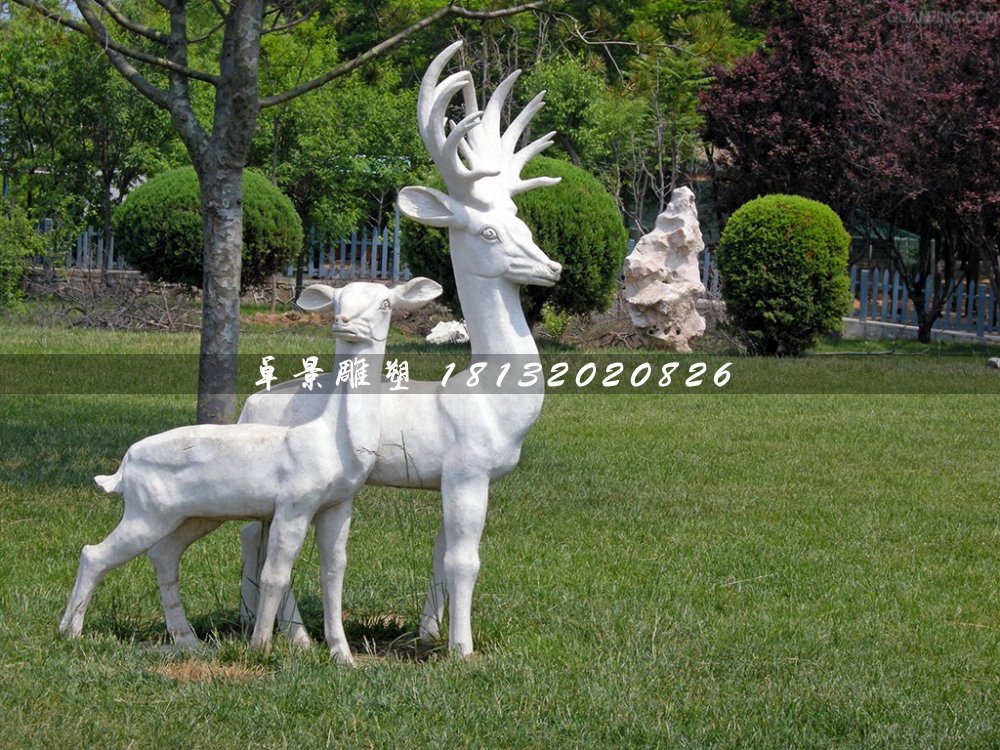 小鹿石雕，公園動(dòng)物石雕