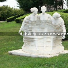 迎風(fēng)少女石雕，公園景觀石雕