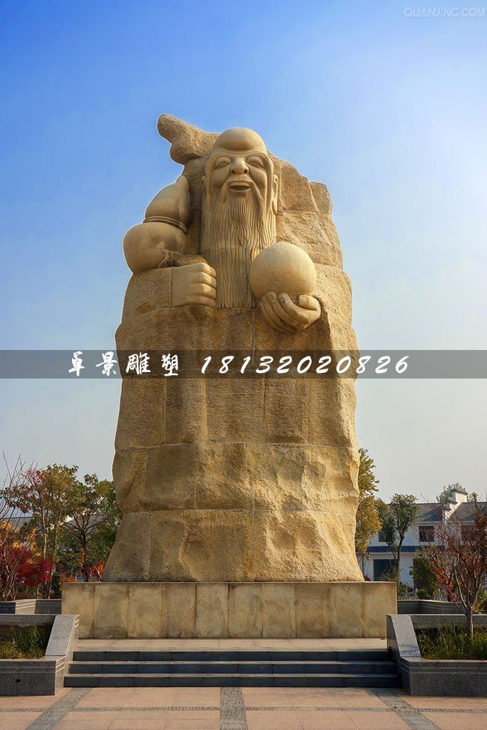 南極仙翁石雕，廣場神仙石雕