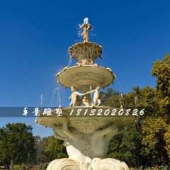 噴泉石雕，公園人物石噴泉