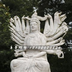 千手觀音石雕，大理石坐式觀音雕塑