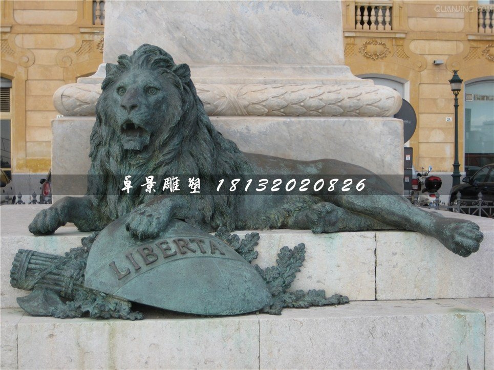 青銅獅子雕塑，西洋獅銅雕