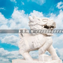 石雕麒麟，大理石麒麟雕塑