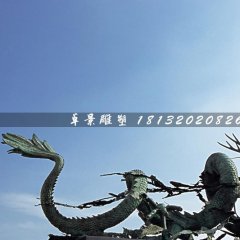銅龍雕塑，廣場(chǎng)青銅神獸雕塑