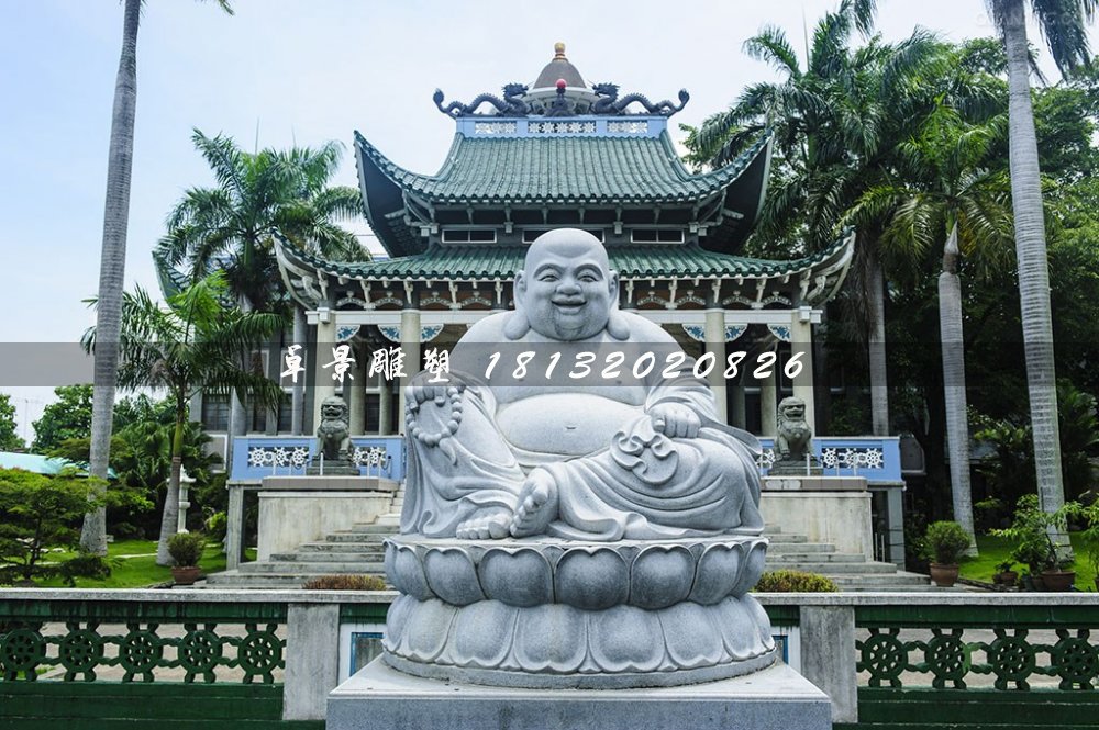 坐式彌勒佛雕塑，大理石佛像雕塑 (1)