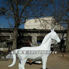白馬雕塑，公園玻璃鋼動物雕塑