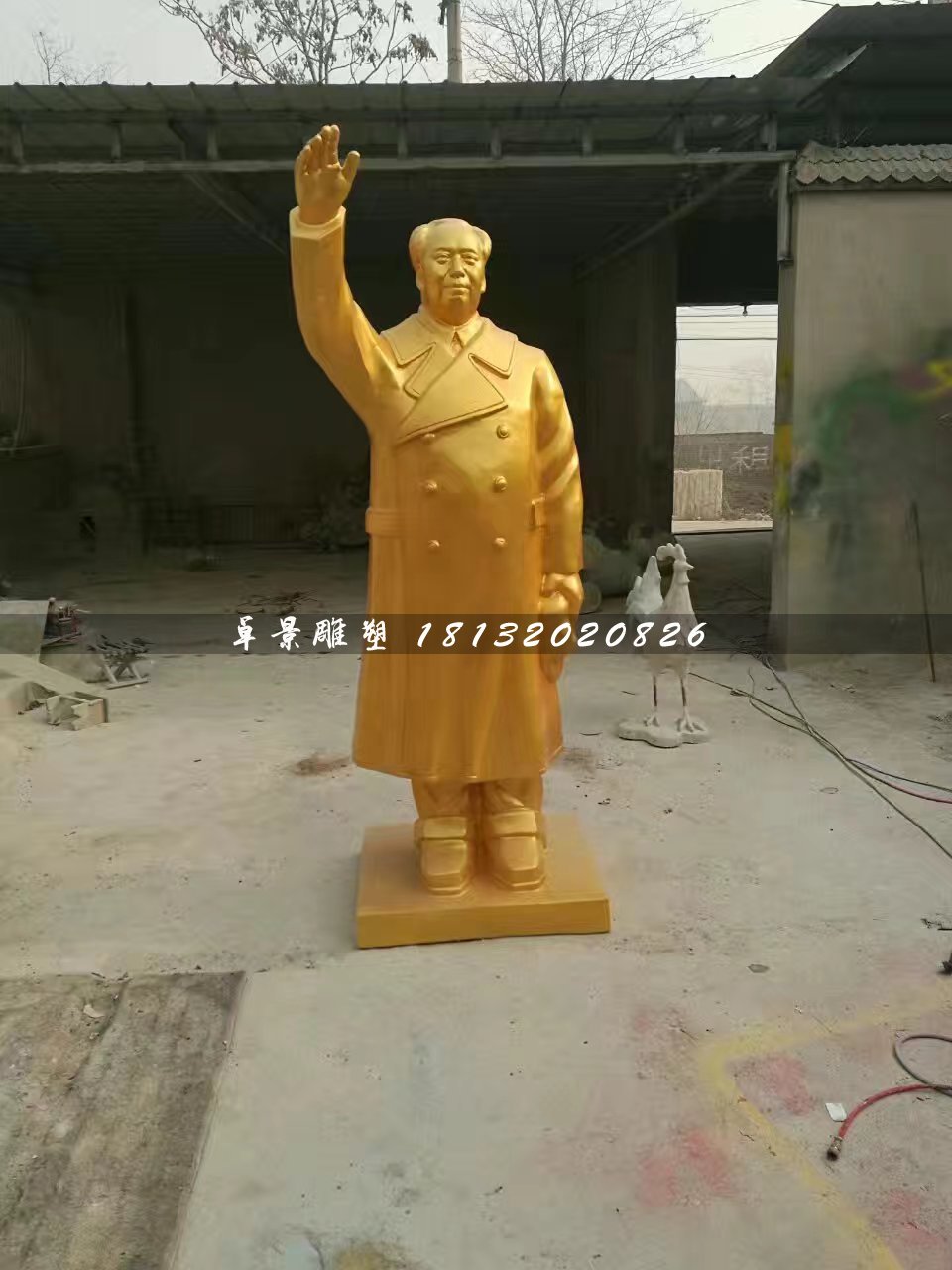 玻璃鋼毛主席雕塑，毛主席揮手雕塑 (2)