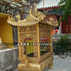 方形香爐銅雕，寺廟銅香爐