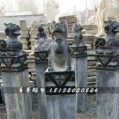青石拴馬柱，仿古拴馬樁雕塑