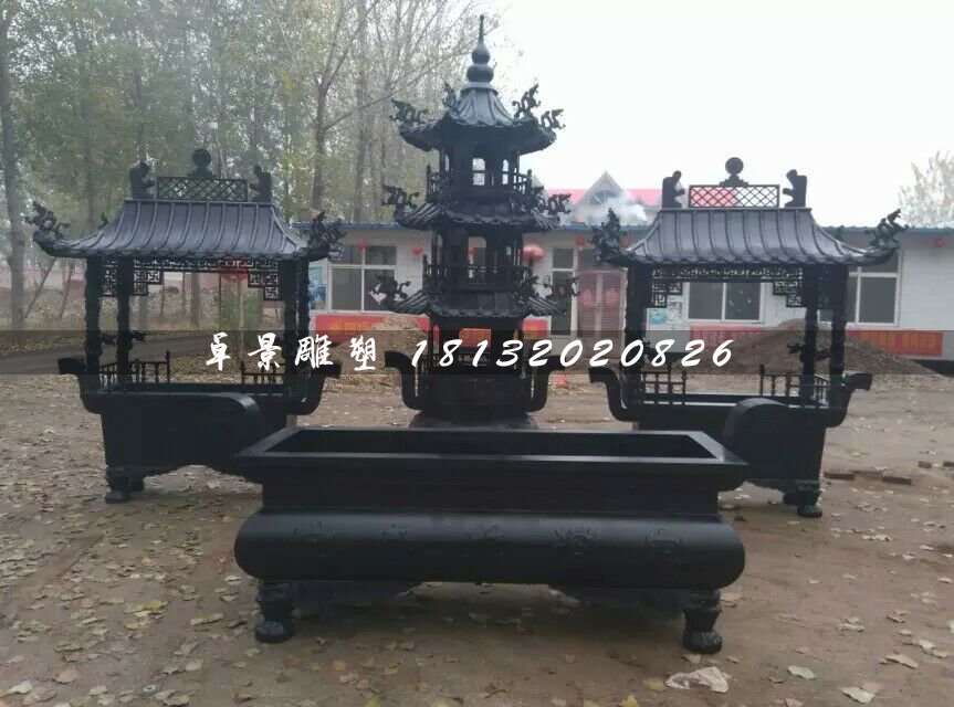 香爐銅雕,寺廟銅香爐 (1)