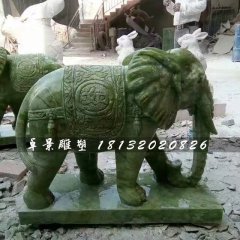 大象石雕，大理石大象