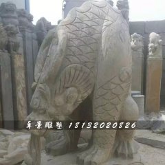 大理石負(fù)屃雕塑，神獸石雕