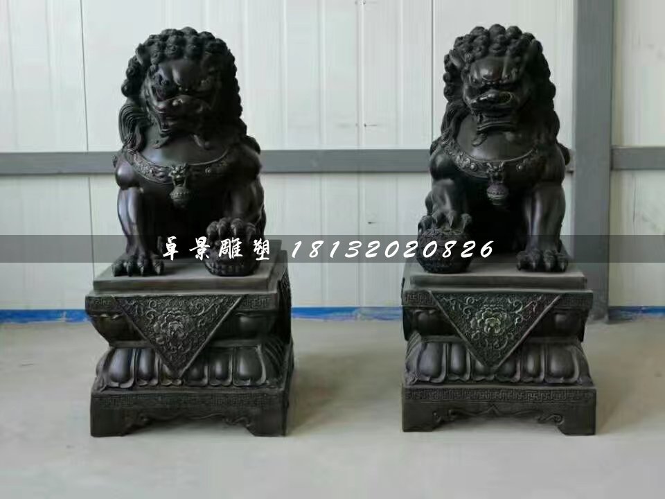 北京獅銅雕，小型銅獅子