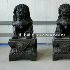 北京獅銅雕，小型銅獅子
