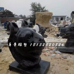 十二生肖獸首石雕，公園動(dòng)物石雕
