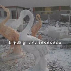石雕仙鶴，大理石動物雕塑