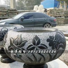 青石花盆，青石花盆雕塑