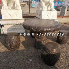 石桌椅，圓桌圓凳石雕
