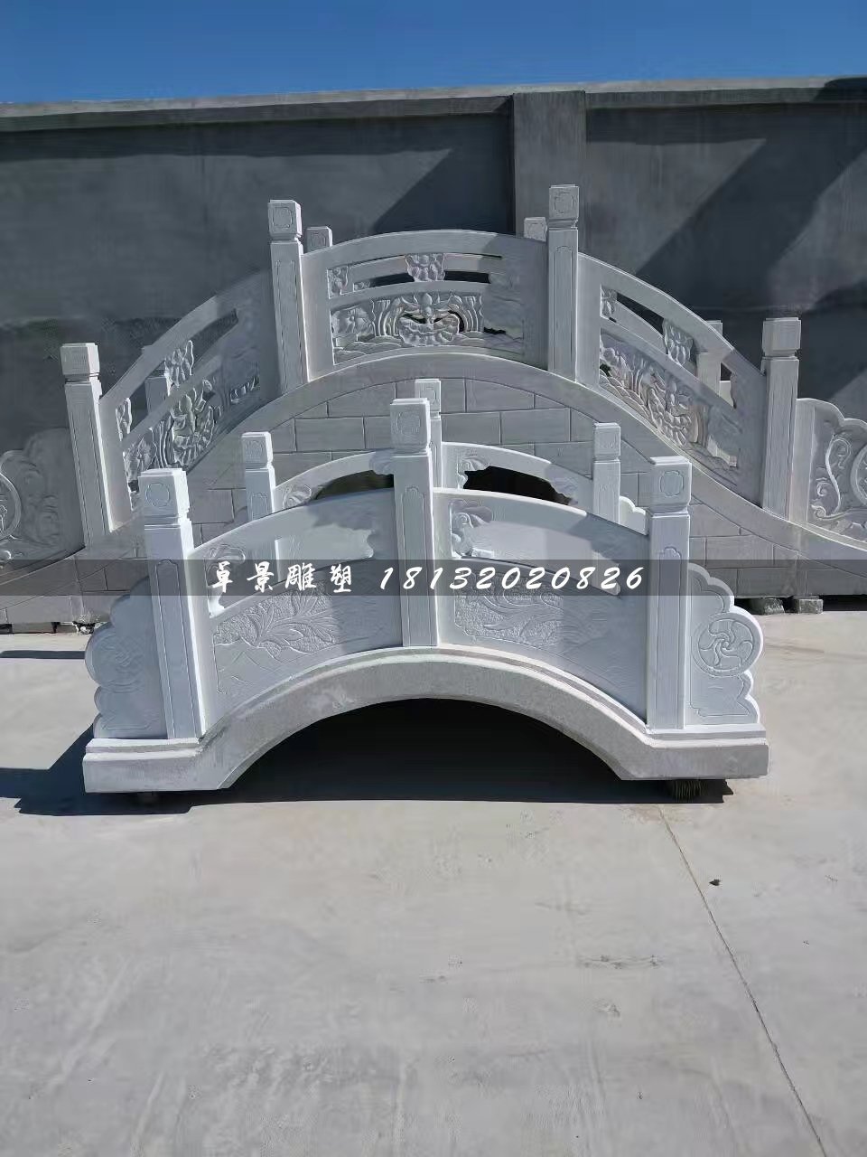 石橋雕塑，公園漢白玉小橋 (1)